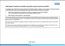 NHS England: Equality and health inequalities impact assessment (EHIA)